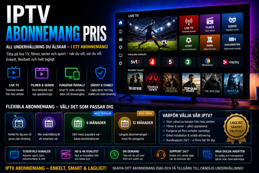 iptv abonnemang pris