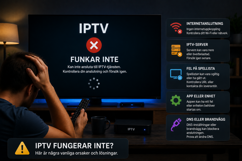 iptv fungerar inte